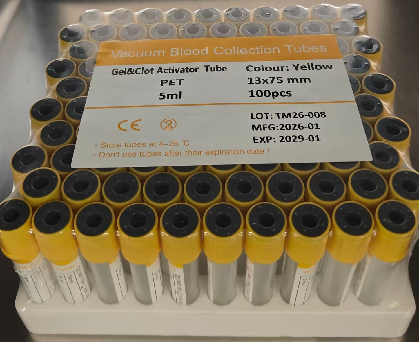 Tube de prélèvement jaune