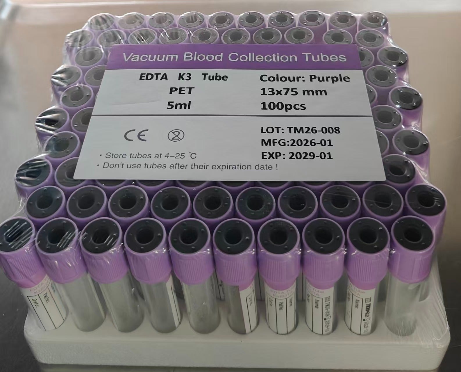 Tube de prélèvement EDTA violet