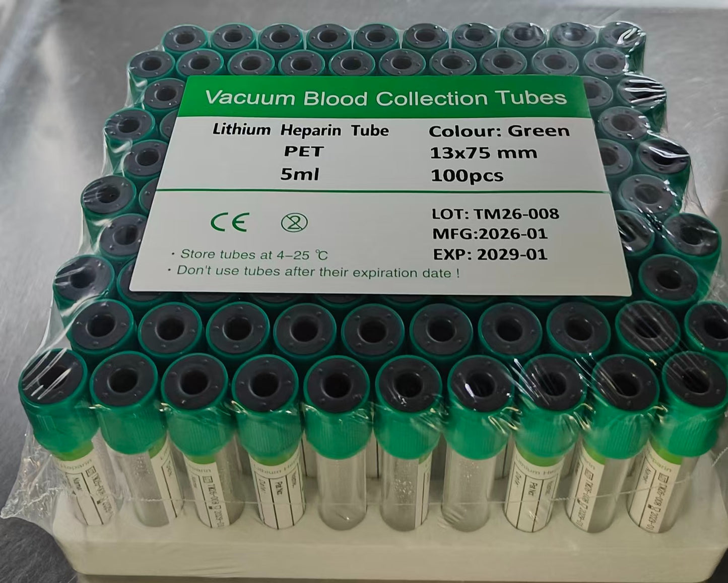 Tube de prélèvement vert